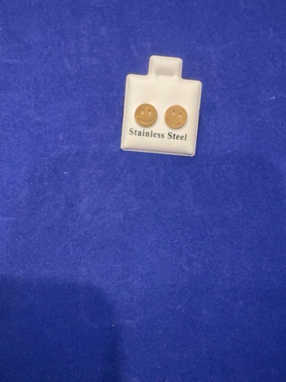 Stainless steel smiley face earrings